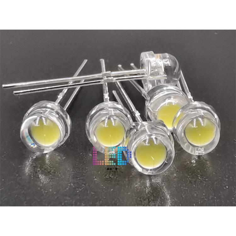 F5草帽白色0.5瓦4.8MM草帽型白光0.5W5MM超高亮白灯LED插件灯珠