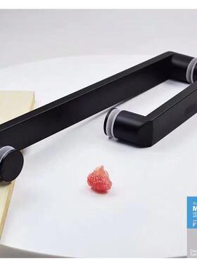 304不锈钢拉手黑色方管玻璃门把手淋浴房浴室玻璃推拉移门L型扶手