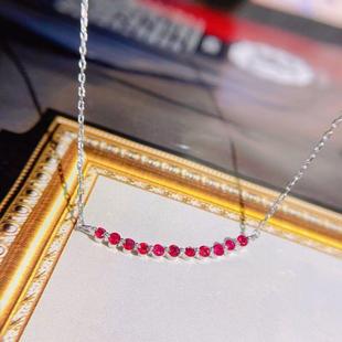 首饰厂家18K金镶嵌天然红宝石锁骨链主石:0.3克拉