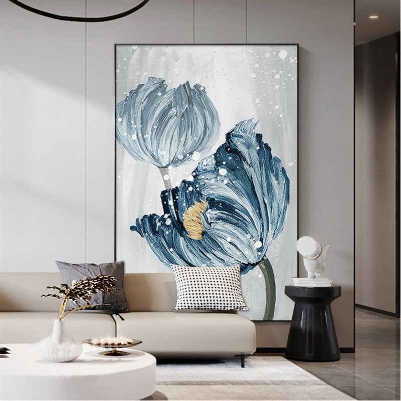 花卉现代轻奢客厅装饰画简约大气沙发背景墙落地画高级感玄关挂画图片