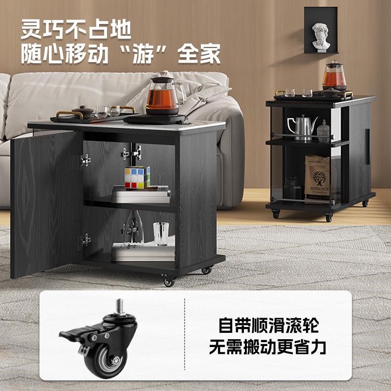 多功能茶台移动茶桌边几小柜子储物柜客厅实木茶水柜休闲沙发边柜