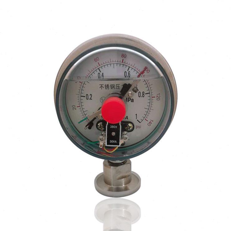 1不锈钢快隔卫MPAN1电式耐震压力表B接0点膜  Y0装生电接点压力表