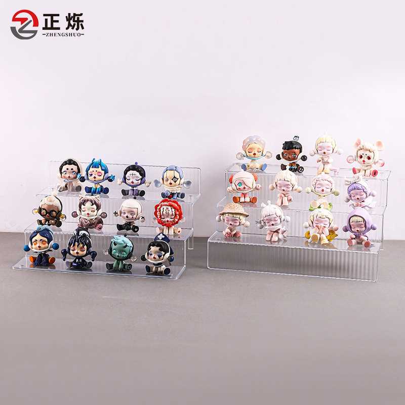 亚克力台阶阶梯展示架透明直播手办盲盒梯形置物架饰品收纳架