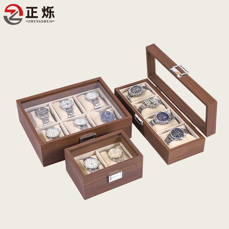 手串盒子 高级手表收纳饰品盒胡桃木透明开窗手串收纳展示盒