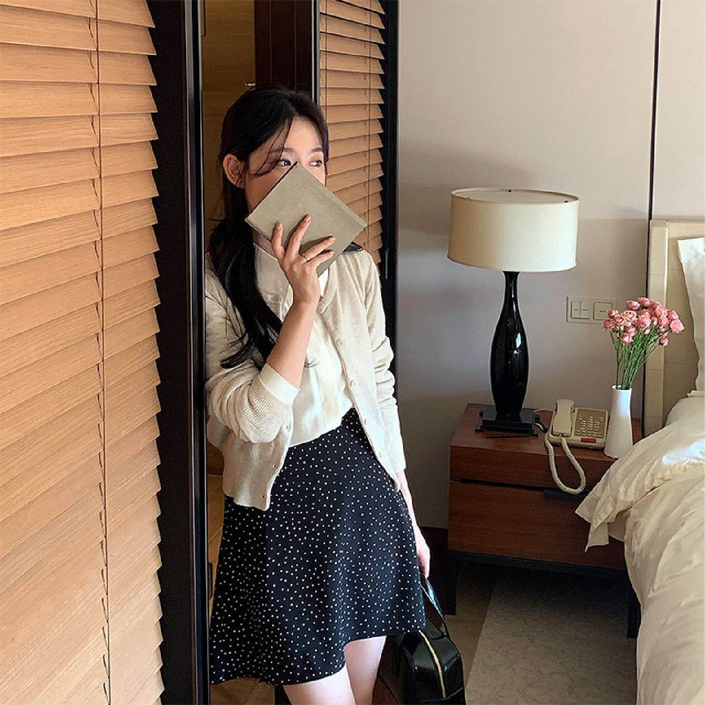 波点半身裙短款女式2026春夏新款显瘦半裙小个子雪纺a字短裙裤子