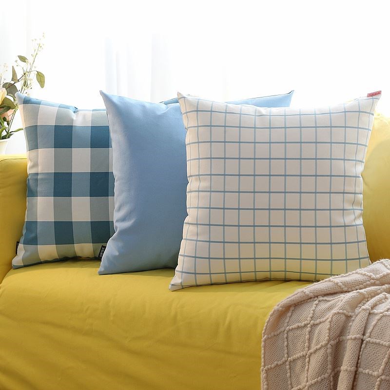 sofa pillow pillow backrest cotton cushion cover plaid pillo