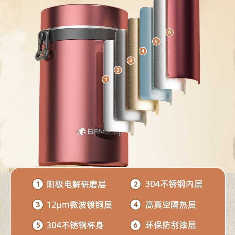 24小时超长保温饭盒桶316不锈钢学生大容量便携多层4层真空上班族