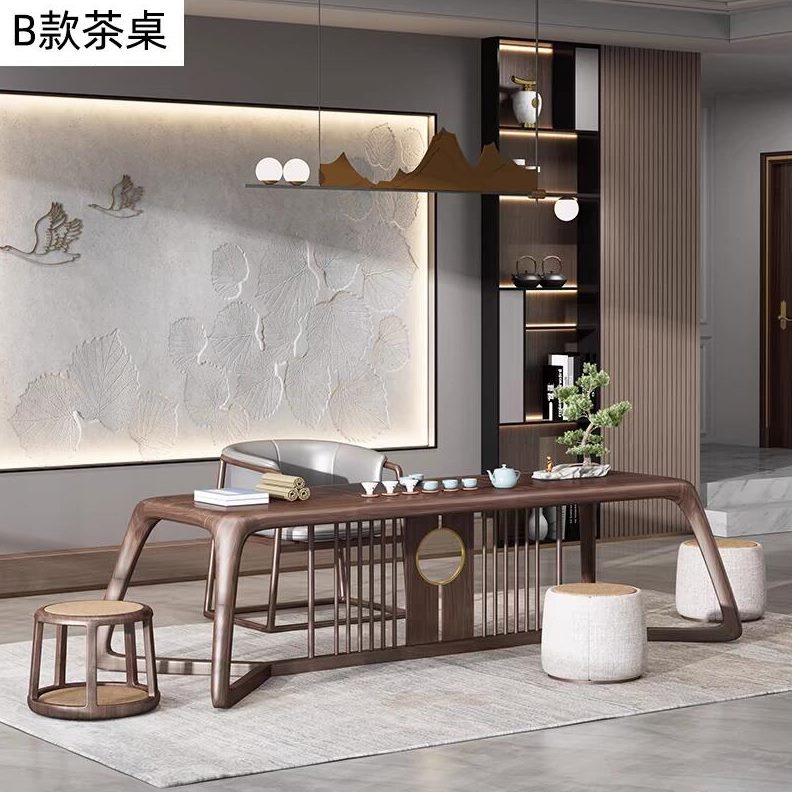 茶茶台蜡茶桌椅组合国风禅意实木客厅桌茶几艺新中式白喝茶茶室木