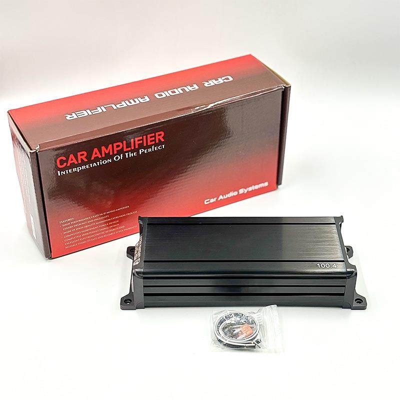 12V车载汽车无损音响改装1600W大功率K1004铝合金D类4声道功放