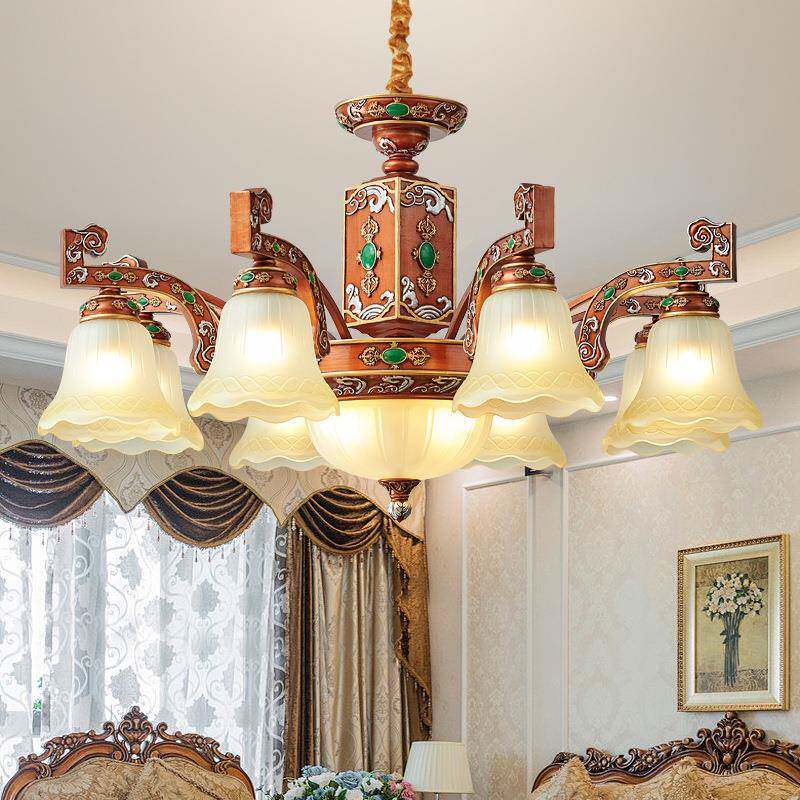 新款藏式吊灯复古客厅灯奢华大气古典卧室餐厅灯树脂别墅欧式吊灯