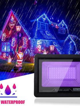 爆款户外防水395nmLED紫外线固化投光灯万圣节黑光灯