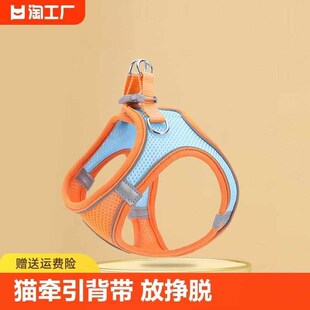 猫咪牵引绳背心式胸背带春夏专用外出防挣脱溜猫绳子栓猫链子用