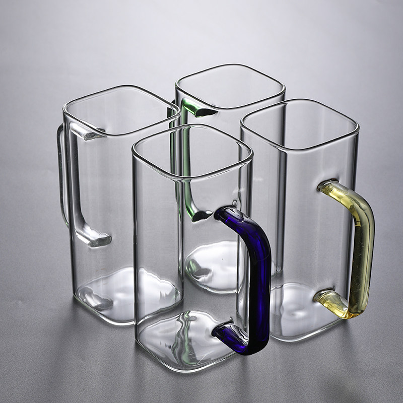 方形玻璃杯ns风四方带把燕麦杯早餐杯女耐高温咖啡牛奶加热创意,餐饮具,玻璃杯,淘宝优惠券,粉丝福利购,淘宝优惠卷