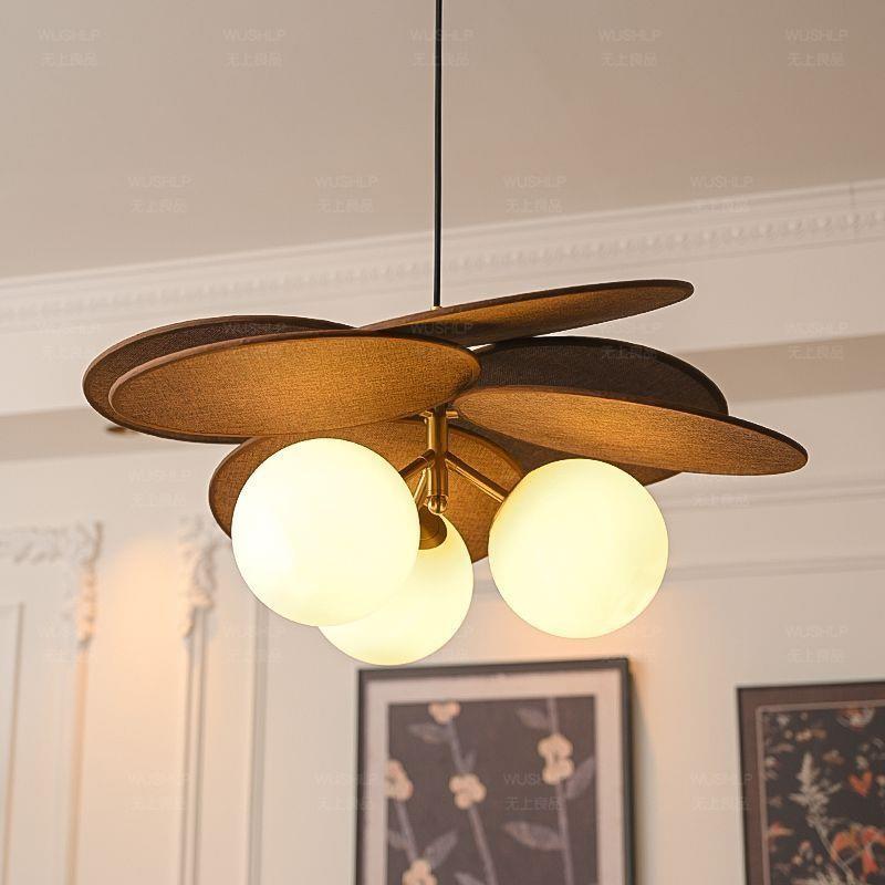 跨镜法式中古藤编餐厅吊灯复古日式餐桌书房主卧室阳台灯新款奶油