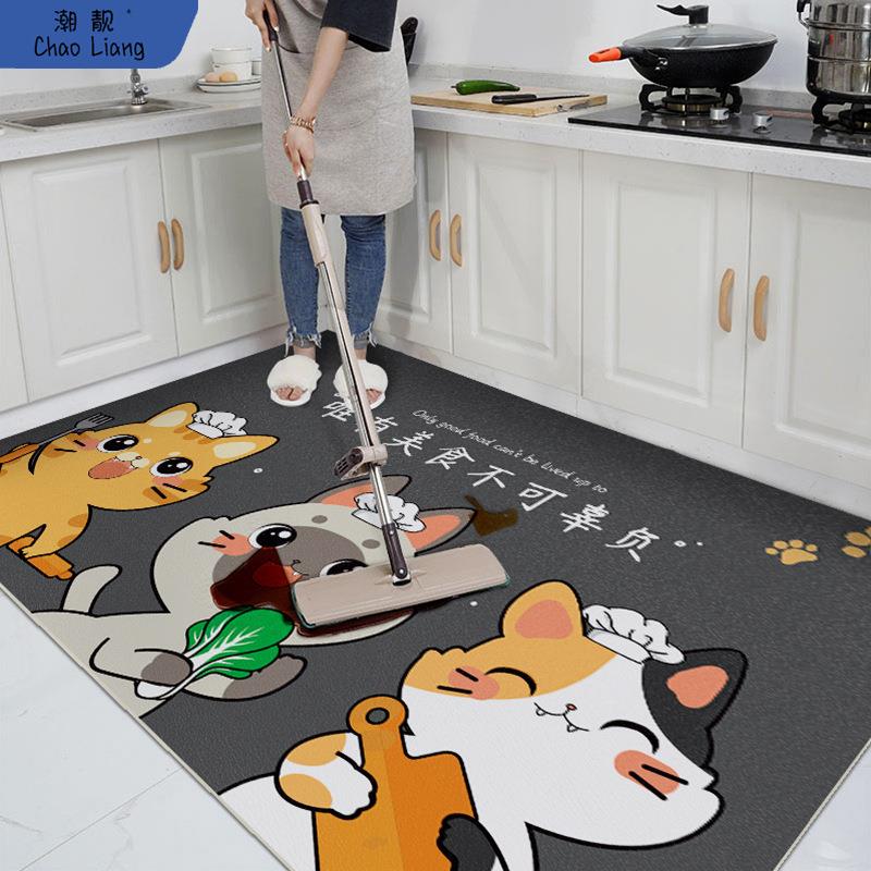 PVC地垫厨房防水防油防滑可擦免洗脚垫家用地毯防脏门口方形包邮