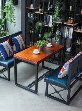 美式LOFT铁艺沙发桌椅工业风酒吧清吧餐吧西餐厅卡座沙发酒馆火锅