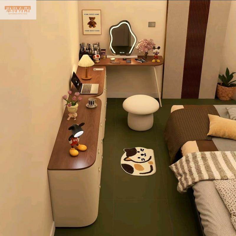 梳妆台卧室简约2025新款中古现代收纳柜斗柜一体网红小型柜化妆桌,金属材料及制品,金属加工件/五金加工件,淘宝优惠券,粉丝福利购,淘宝优惠卷
