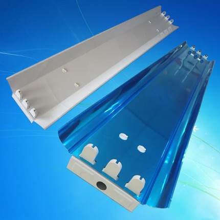 三管荧光灯架LED支架T8镜面铝罩支架日光灯LED长条灯