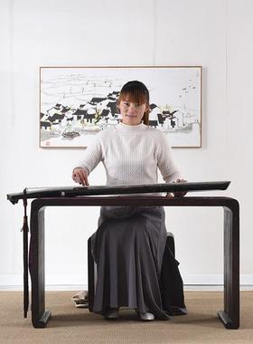 新款茶桌椅组合拉丝烧桐木茶几茶道实木仿古琴桌创意茶桌国学桌