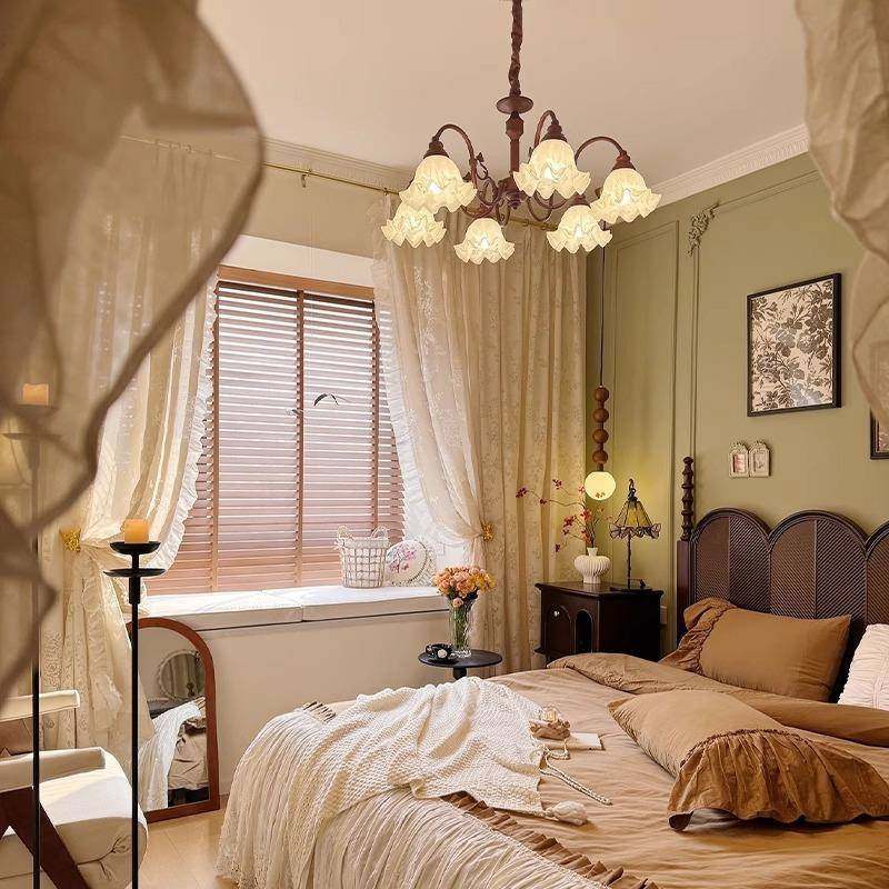美式田园客厅吊灯中古风复古大厅主灯法式浪漫铃兰花餐厅卧室灯,金属材料及制品,金属加工件/五金加工件,淘宝优惠券,粉丝福利购,淘宝优惠卷