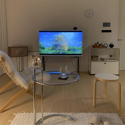 K8DPstudio 中古不锈钢玻璃升降茶几沙发边几ins博主同款咖啡馆角