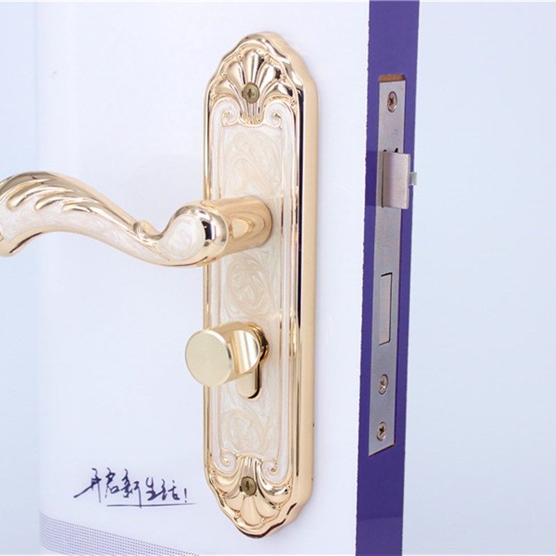 亮金色白房门锁斯登金色卧室木门锁室内锁具单舌欧式门锁通用,基础建材,机械门锁,淘宝优惠券,粉丝福利购,淘宝优惠卷