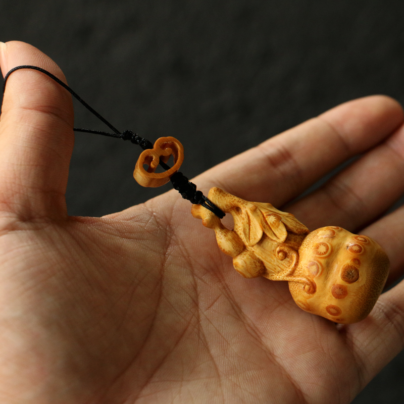 精品纯手工雕刻雕刻天然满钉竹根小葫芦挂件竹雕把玩小件吊坠
