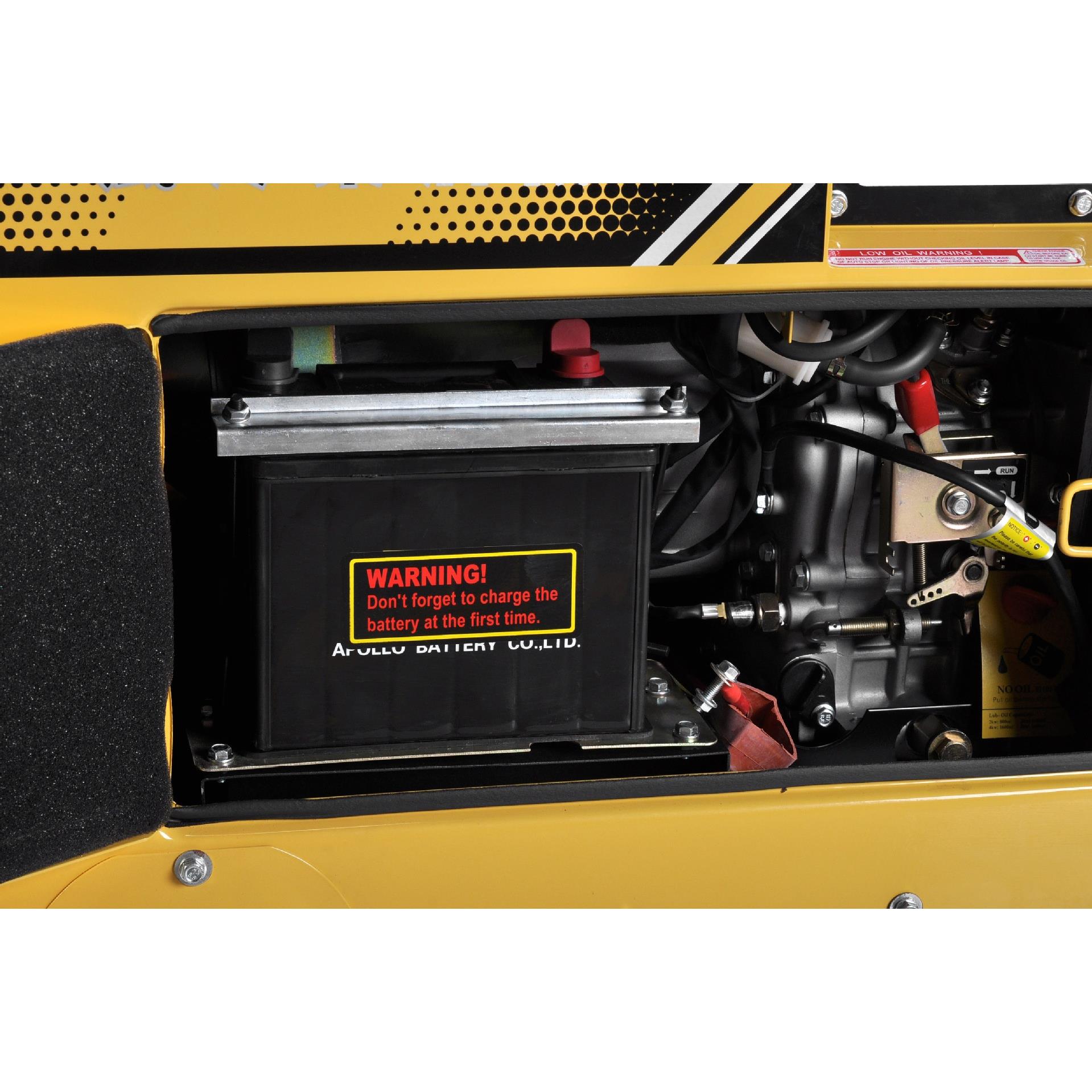 户外移动式5KW电启动重量169kg静音手推车式柴油发电机YT6800T