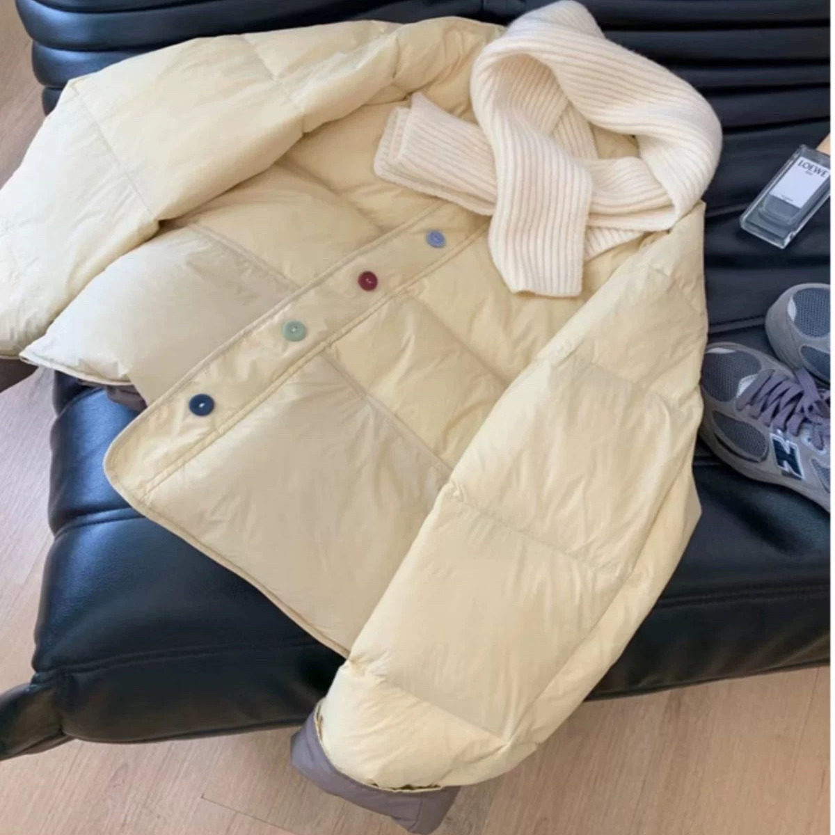 209-399链接~新款韩版高级感连帽中长款保暖外套