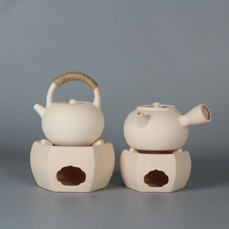 白泥酒精煮茶炉蜡烛灯底座 户外加热烧茶壶茶道 玻璃陶瓷茶壶茶具