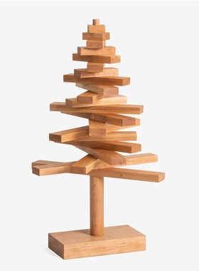 UO木墨 木条圣诞树 圣诞树 实木摆件