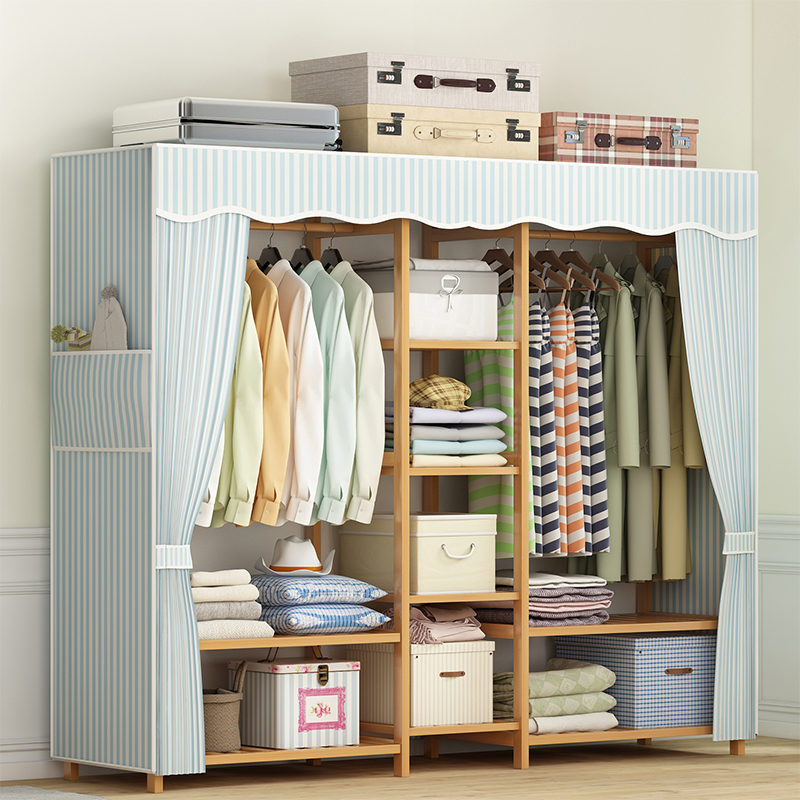 衣柜子衣帽架落地实木简约现儿童卧室简易家用收纳女生出租房用