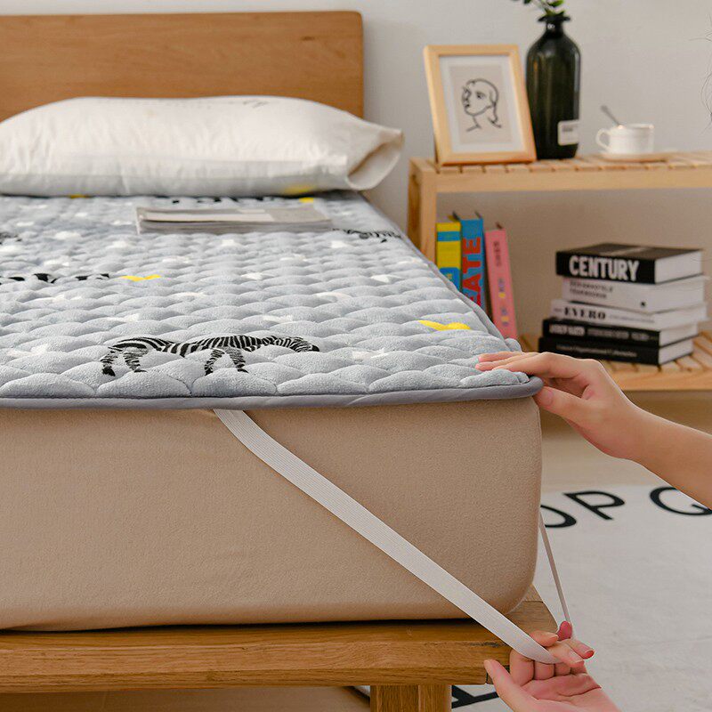 珊瑚法兰绒床垫软垫家用薄款垫被褥子学生宿舍单人可折叠租房专用