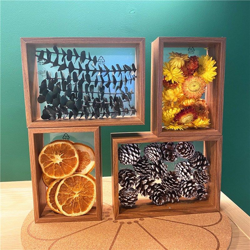 干花干果相框复古木质画框中空双面展示盒组合摆台咖啡店装饰创意,家居饰品,相框/画框,淘宝优惠券,粉丝福利购,淘宝优惠卷