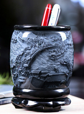 旋转笔筒创意时爱桌面高档装饰品摆件艺术实用礼品定制