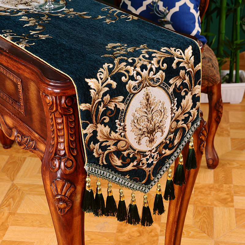 桌旗简约现轻奢高端茶席布艺长条餐桌茶几布欧式电视柜玄关桌布