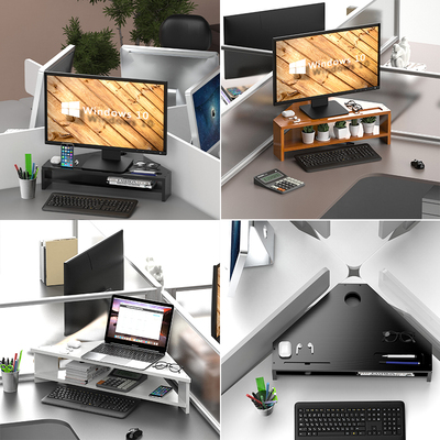 实木拐角电脑增高架加长双层转角显示器增高底座三角电脑增高支架