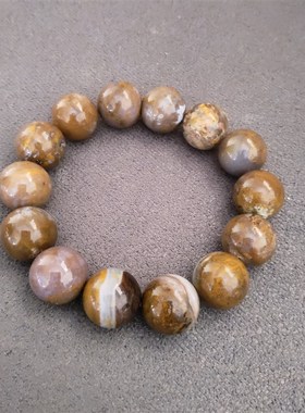 低价处理一条树化玉手串北票战国红鸡油黄手链男女款送人朋友礼物