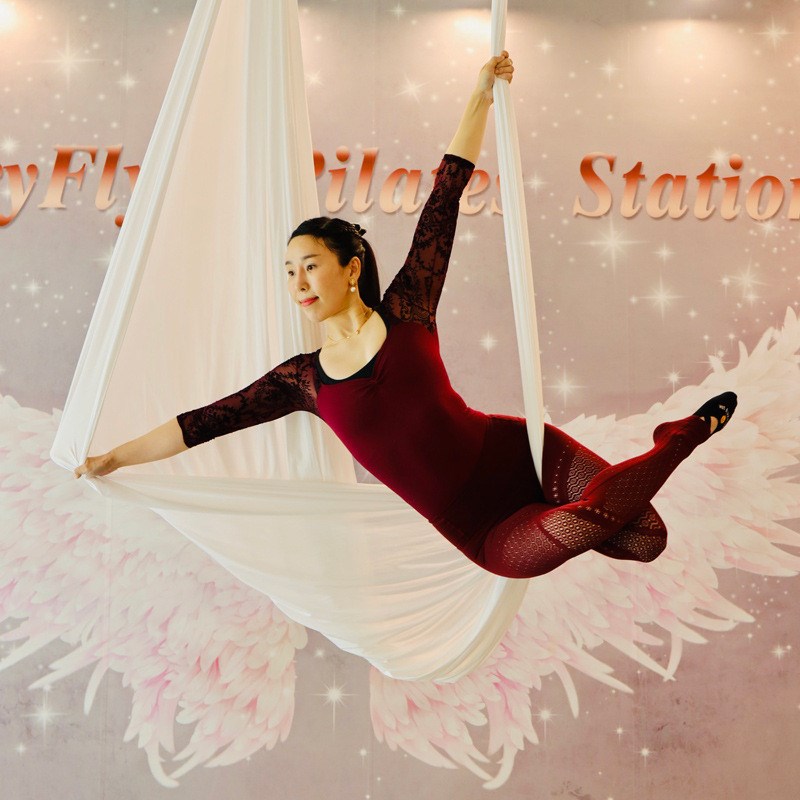 9米微弹力锦纶空中瑜伽吊床家用高空吊绳杂技表演低弹挂布瑜伽馆