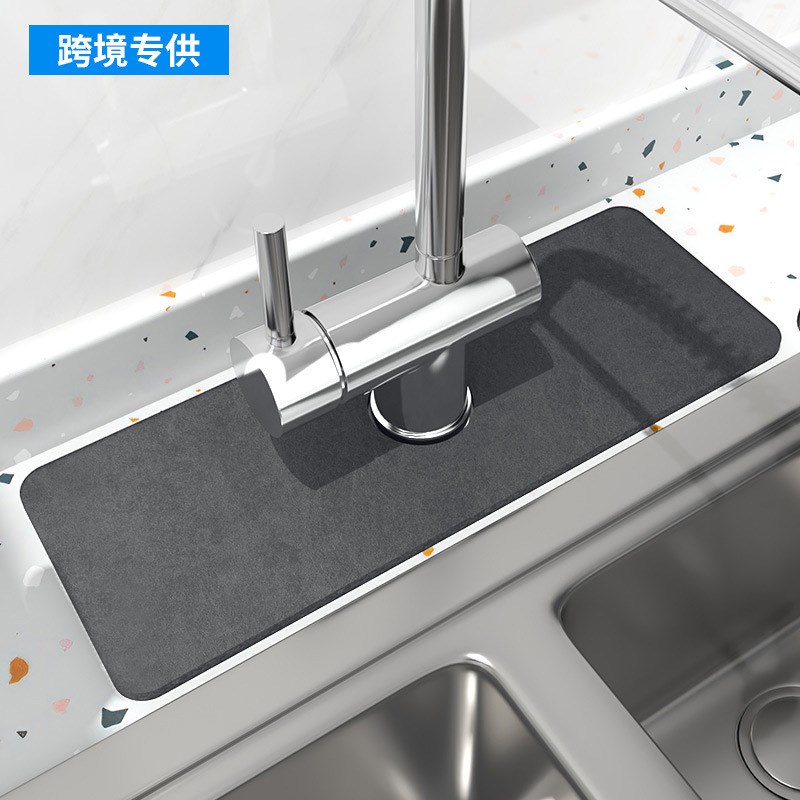 Kitchen Faucet Absorbent Mat Sink Splash Guard Microfiber