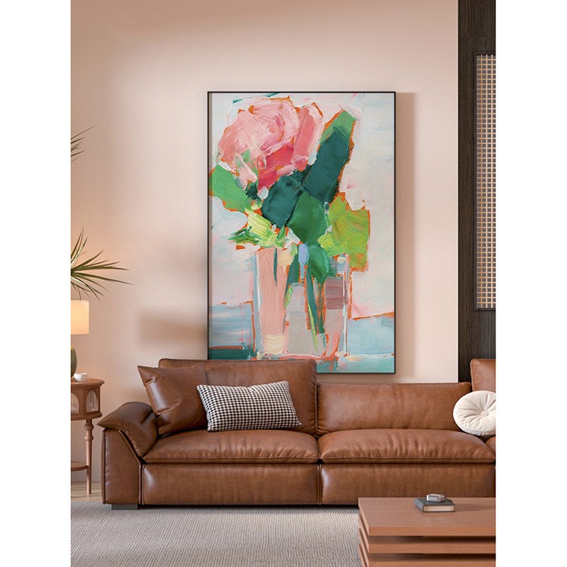 简约现代  客厅玄关装饰画植物花卉艺术小众卧室床头壁画竖版挂画图片