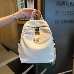 牛津布高级感休闲双肩包女士2024新款大容量旅游背包轻便百搭书包