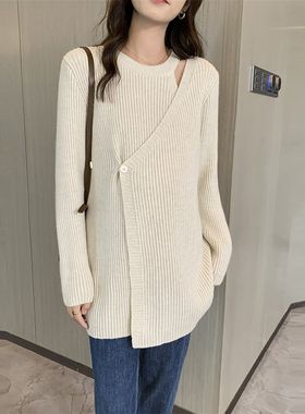 纯欲风时髦~软糯针织衫孕妇秋装毛衣韩国时尚镂空辣妈打底衫上衣