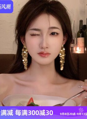 小众设计高级感金属亮片流苏耳环女轻奢时尚百搭2024年新款潮耳饰