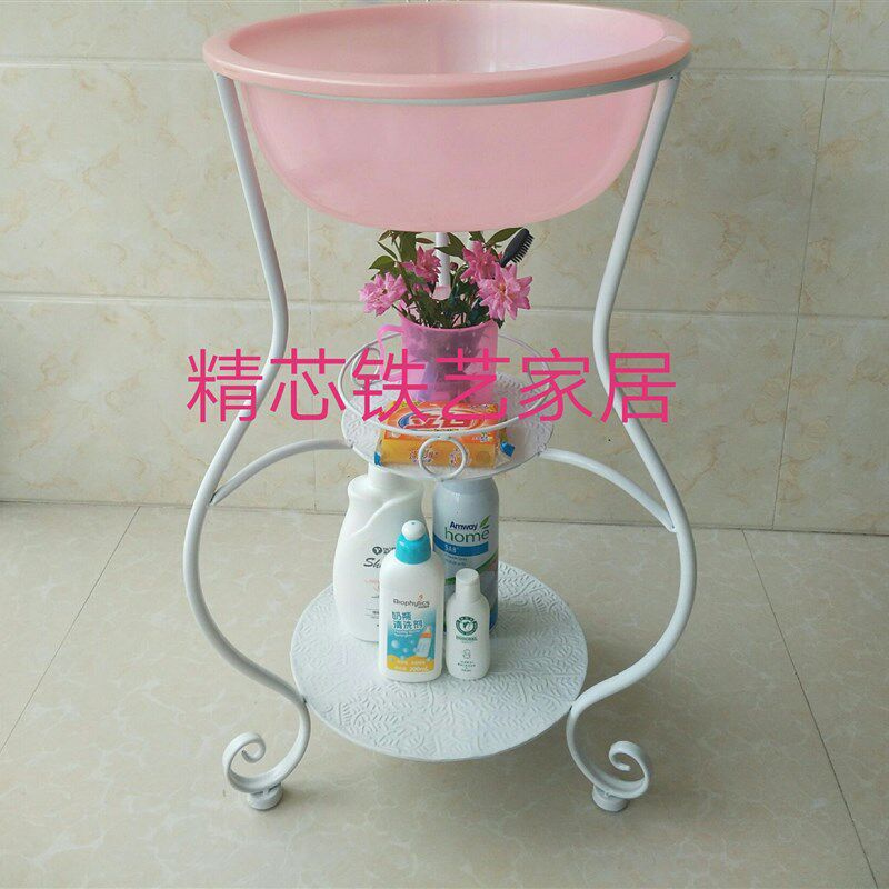 欧式铁艺脸盆架洗脸架 面盆架子 毛巾架 落地浴室 脸盆架