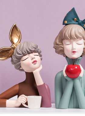 轻结可爱少件蝴蝶结女孩摆女卧室装饰桌面摆设乔迁奢婚送礼物