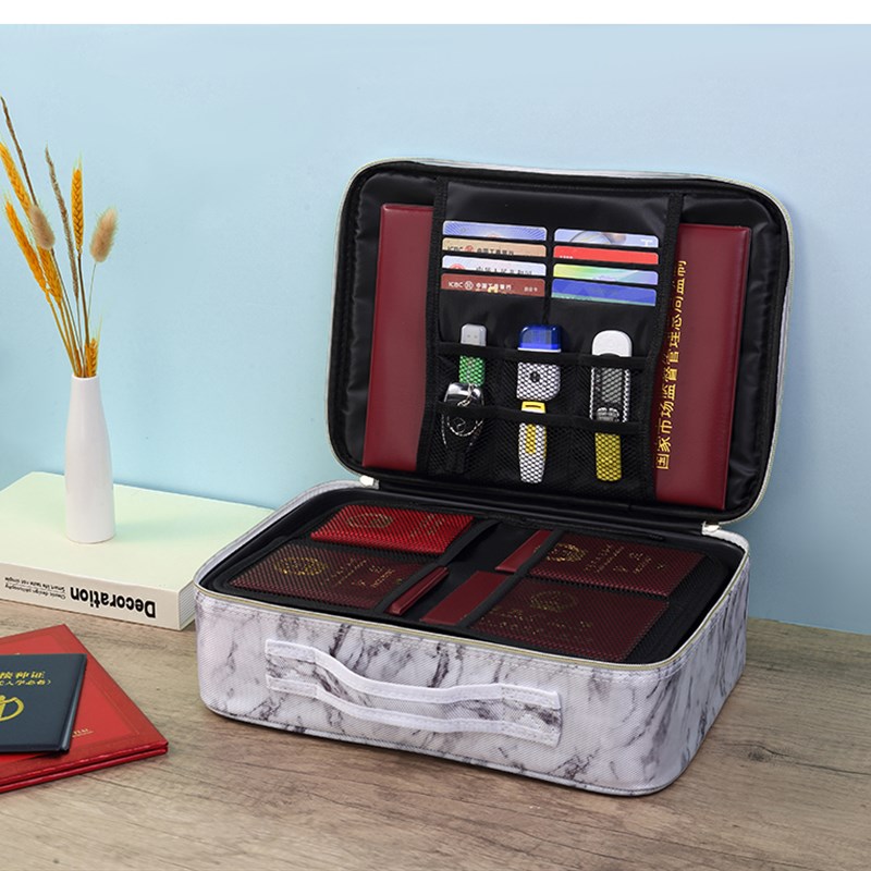 家庭证件收纳包重要A4文件收纳盒家用户口本疫苗收纳密码箱储物盒