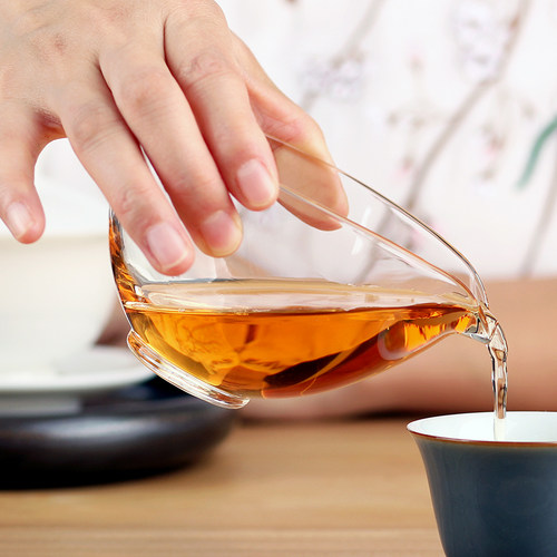 茶具玻璃茶具功夫茶具泡茶耐热高温透明玻璃公道杯分茶器半月公杯