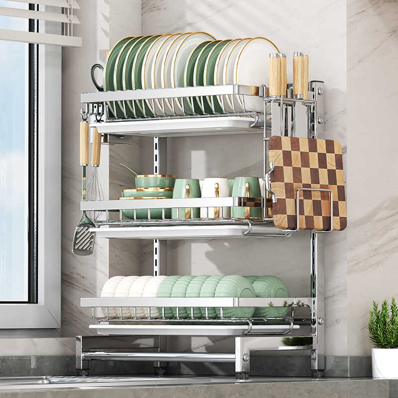 新款厨房碗碟碗盘收纳碗架碗筷沥水家用放碗加厚