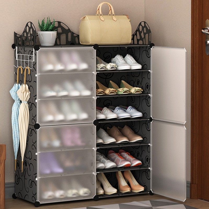 鞋架简易门口家用窄小门后经济型塑料收纳多层室内防尘大容量鞋柜,住宅家具,鞋架,淘宝优惠券,粉丝福利购,淘宝优惠卷